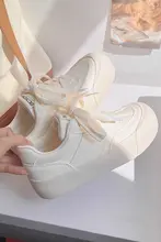 オリジナルデザインの厚底スニーカー【女性用・カジュアル・ホワイト】