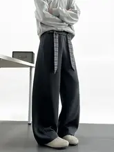 チェック柄ウエストバンド付きカーゴパンツ【春用・フィット・男女兼用・ラフなデザイン】（セットアップ対応）