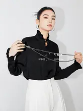SUK フリルデザインの重ね着に最適なフレンチスタイルシャツ【エレガント・レディース】