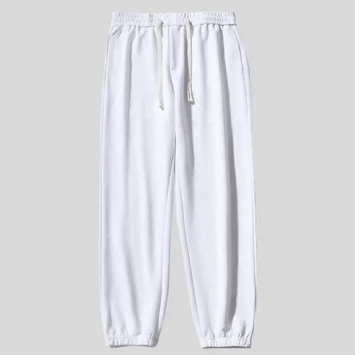 夏用 メンズ ワイドフィット スポーツパンツ【薄手・束脚デザイン・秋冬対応】