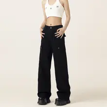 PEACEMARKET ウォッシュ加工のカジュアルパンツ【女性用・ストリート系・クリーンフィット・工装スタイル】
