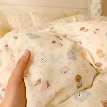 Violet バイオレット全棉ダブルレイヤーシフォンプリントシングル布団カバー【学生寮用・寝具】
