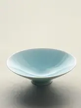 薄手青釉の家庭用大斗笠碗【景德鎮製・和風茶点用・レストラン・ホテル用】