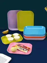プラスチック製カラフルなおやつトレイ【長方形・子供用・家庭用・フルーツプレート】