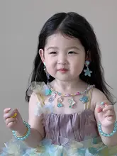子供用 夏季 海星と貝殻のペンダントビーズネックレス【かわいい人魚姫デザイン・アクセサリー】