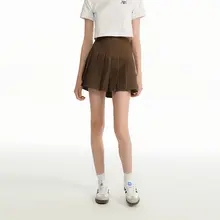 シンプルなプリーツスカート【Aライン・ショート丈・小柄向け・透け防止】