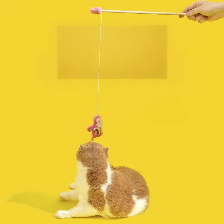 耐久性のある猫用おもちゃ【付きネコじゃらし・極上の柔らかさ・磨耗防止】