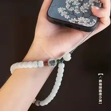 高品質ブレスレット式スマホストラップ【手作りビーズ・男女兼用・落下防止・中国風デザイン】