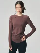 MITAOGIRL メリノウール製ランニングTシャツ【女性用・長袖・フィットネス・ヨガ対応】
