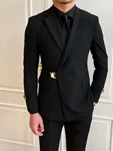 テーラードジャケット メンズ スリムフィット ブラック 結婚式 披露宴 パーティー フォーマル トレンド 春