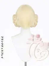 艶やかなダブルツインテールコスプレウィッグ【特調米金色・ボリューム感・可愛らしいデザイン】