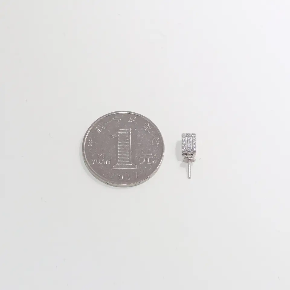 S925純銀製ハンドメイドDIY空ト台材料パーツ【パールペンダント用・クリスタルボタン・ジュエリークローム】