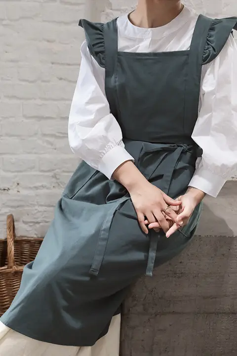 防水・汚れ防止 フランス風エプロン【女性用・高デザイン性】