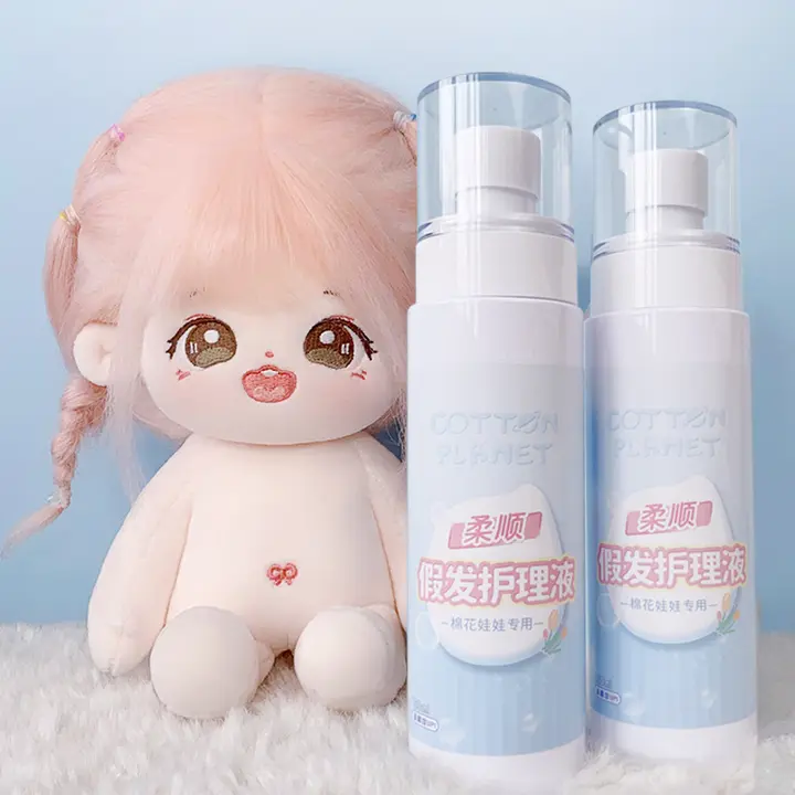 ドール用 ロングウィッグ 耐熱ファイバー もじゃもじヘア ふわふわカール チーク お手入れ液 トリートメント セット