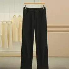 通勤スタイルの直筒ワイドパンツ【アセテート素材・女性用・快適デザイン】