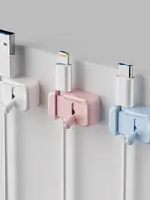 プッシュスイッチ式ケーブル整理器【デスク用・データケーブル巻き取り・穴あけ不要】