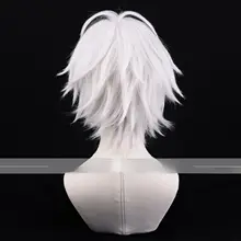 コスプレ用 白色反翘ウィッグ【催眠麦克フォンスタイル】