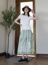 ZAN 新作 シルク Aラインスカート【夏用・ミディ丈・シンプルデザイン】