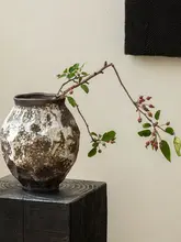 侘寂風花瓶【手作り・陶芸・装飾用・緑植物用】