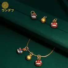 招財獣デザインのゴールドコーティングペンダント＆ブレスレット【DIYアクセサリー・三口タイプ】