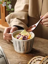 レトロデザインのマグカップ【アメリカンスタイル・手作り・陶器製】