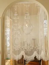 フランス風ビンテージレースカーテン【透光性・アーチ型ドア用・クラシックスタイル】