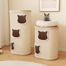 二層構造の猫用ハウス【冬用・安全感を提供・ウィンドウ取り付け対応】
