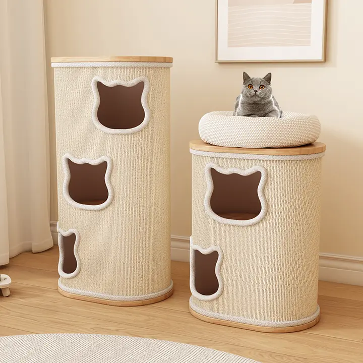 二層構造の猫用ハウス【冬用・安全感を提供・ウィンドウ取り付け対応】