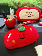 かわいいリンゴのぬいぐるみペンケース【大容量・学生用・文房具収納】