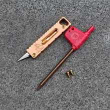 真鍮製ミニカッターナイフ【EDC・キーチェーン付き・便携型・ユニークロック】