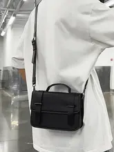 ミニマルデザイン メンズショルダーバッグ【トレンド・ボックス型・斜め掛け】