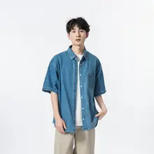 デニムシャツ 半袖 メンズ オーバーサイズ カジュアル 夏 「YOKE STUDIO」