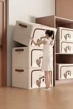 大容量 布製衣服収納ボックス【折りたたみ式・クローゼット整理用】（セットアップ対応）