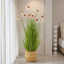 高級感あるインテリア用ひまわりの造花【室内装飾・花瓶付き】