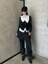 束腰デザインのオールシーズン対応褶皱スカートパンツ【レイヤードスタイル・エレガント】
