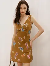 Daily romance 100%桑蚕丝 ドレッシーなデザイン スラントカット ワンピース/スカート