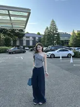 細斜紋デニムブレンドストレートパンツ【フィット・ウエスト周りが気にならない・女性用】