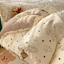 冬用二重ガーゼ布団カバー【シンプルデザイン・ダブルサイズ・おしゃれ】（セットアップ対応）