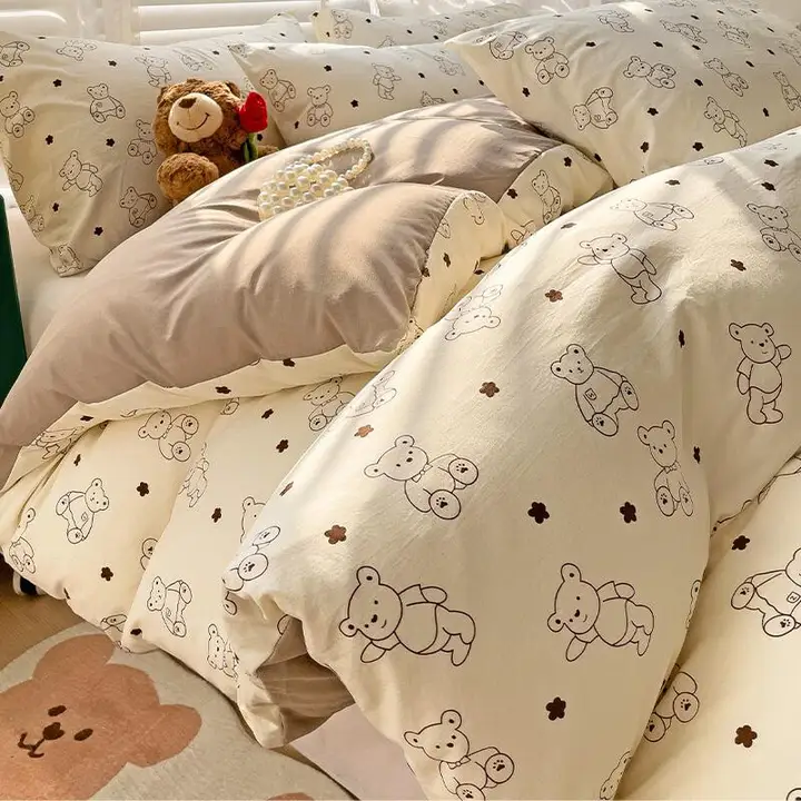 冬用二重ガーゼ布団カバー【シンプルデザイン・ダブルサイズ・おしゃれ】（セットアップ対応）