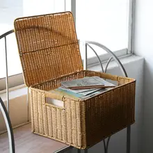 Kens 大容量収納ボックス【衣類整理用・家庭用・プラスチック製・オシャレなラタン風デザイン】