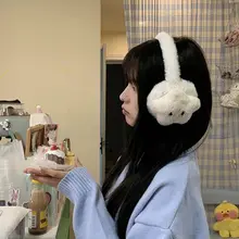 可愛いシシメラ猫デザインの毛皮耳あて【防寒・カップル用】