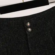 黒のショートパンツ【Aライン・ワイドレッグ・冬用・雪ニール糸・ブーツと合わせて】
