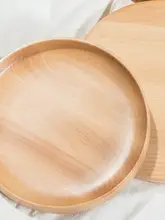 天然木製の丸型トレー【ナッツやフルーツ用・黒胡桃・深皿・和風デザイン】