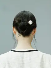 優雅なパールデザインのU型ヘアピン【新中式・丸みのあるスタイル】