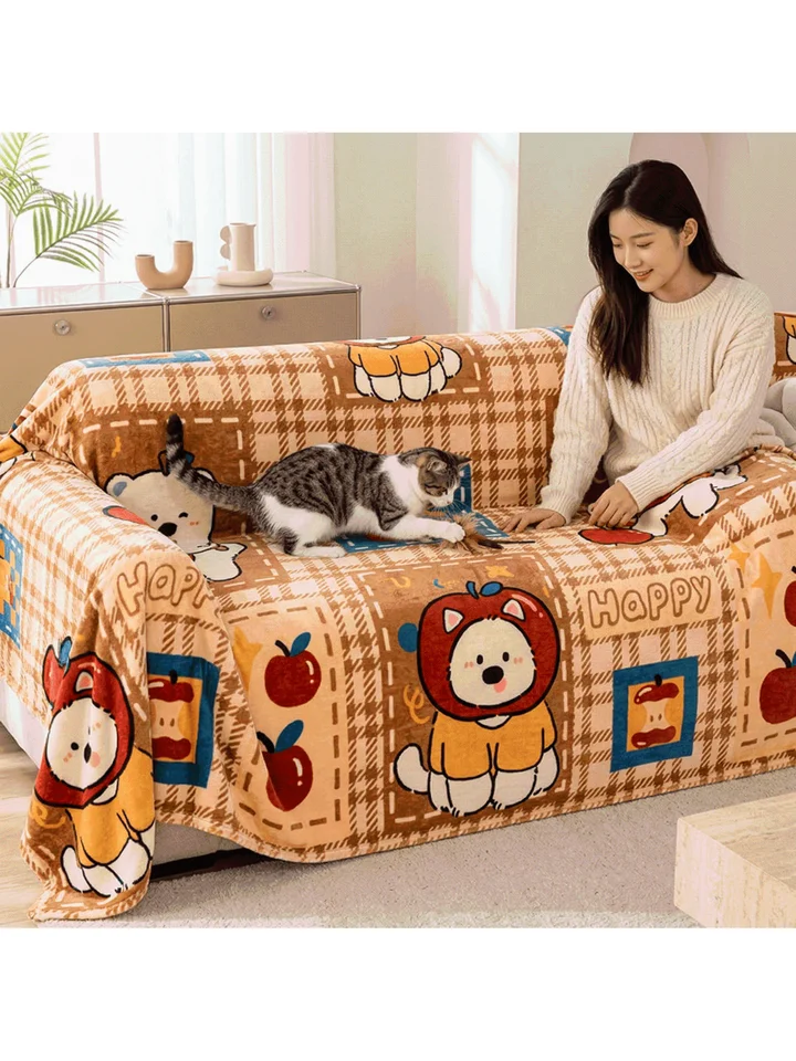 猫のひっかき防止ソファカバー【フワフワな質感・全体カバー・カートゥーンデザイン】（セットアップ対応）