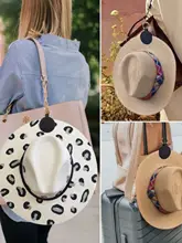 PUレザー製 丸型マグネットキャップクリップ【アウトドア用・日除けキャップ収納・使いやすいフック】