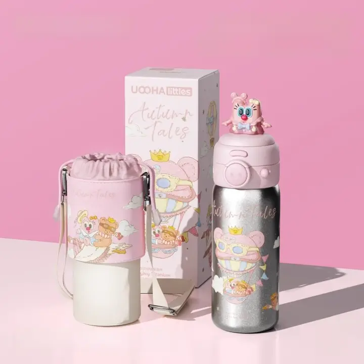 純チタン製 保温カップ【子供用・ストロー付き・誕生日ギフトに最適】