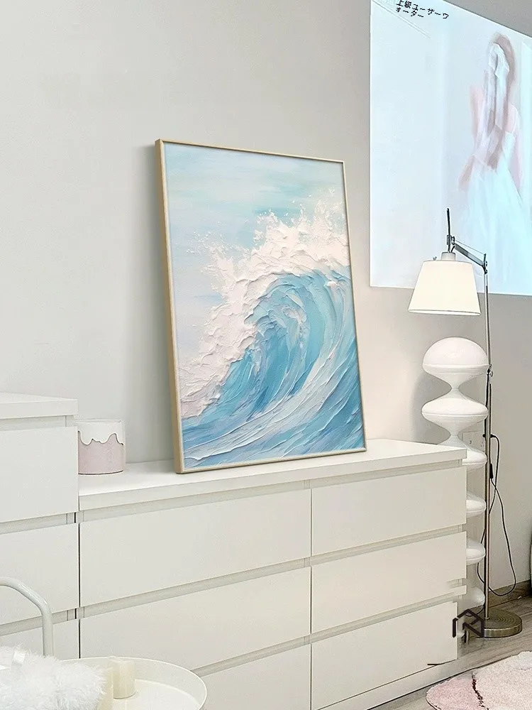 韓国インテリアを再現｜カフェ風部屋の作り方　波模様アートパネルの設置術と空間のバランス
