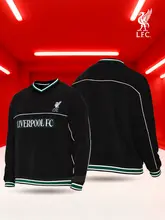 リバプールクラブ公式 ブラック レトロデザインスウェットシャツ【スポーツカジュアル】