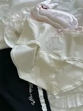 かわいいバレリーナ風のバタフライ猫柄の女児用綿パンツ【極上の柔らかさ・長めの股上】